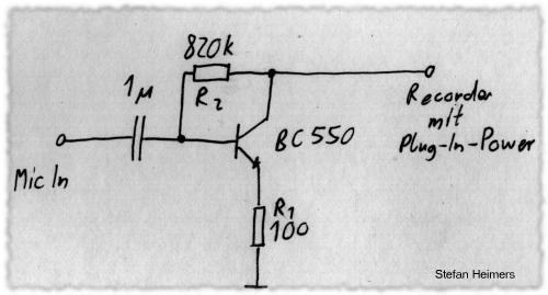 Mikrofonverstärker für Plug-In Power