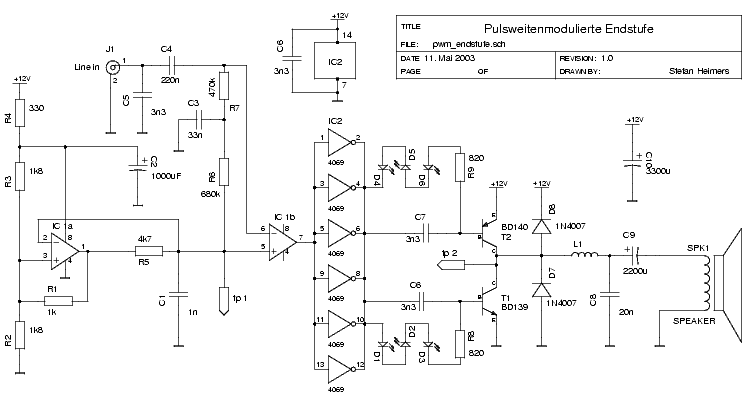 Schaltplan der PWM-Endstufe